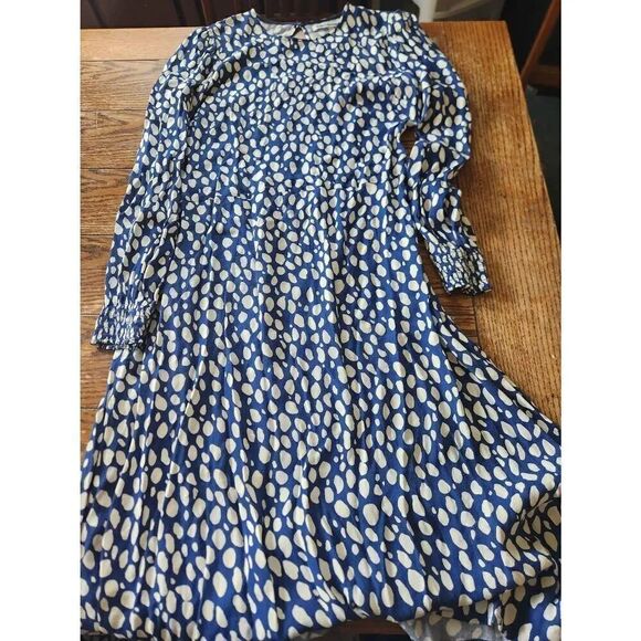 Reformation Dresses & Skirts - Reformation  Kellan Lolita blue&white Long Sleeve Midi Dress Size 12